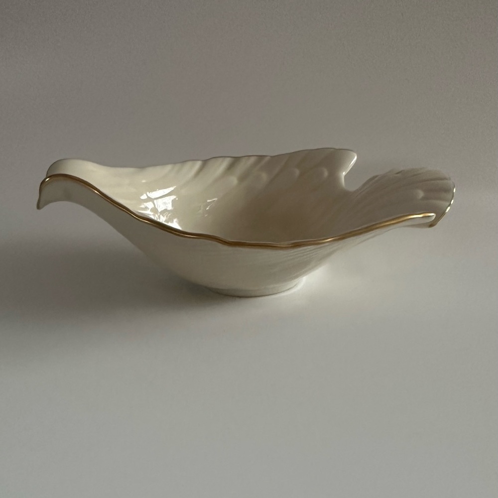 Lenox China - Dove Bowl, Candy/Trinket Dish Compote - Made in USA Gold Rim.